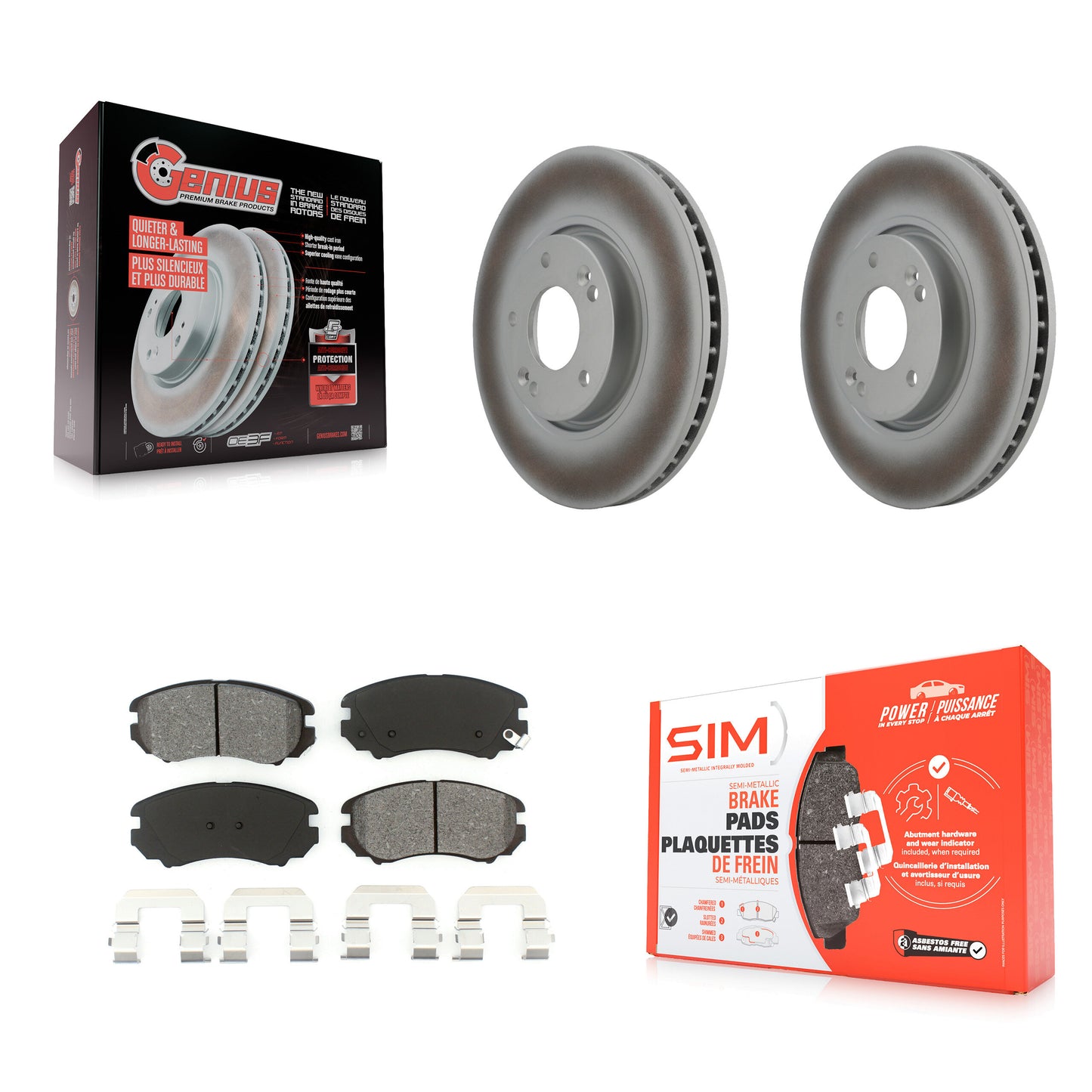 [Avant] Kit de disque (revêtu) et plaquette (semi-métallique) de frein pour 2006-2010 Hyundai Sonata 3.3L KGS-100352