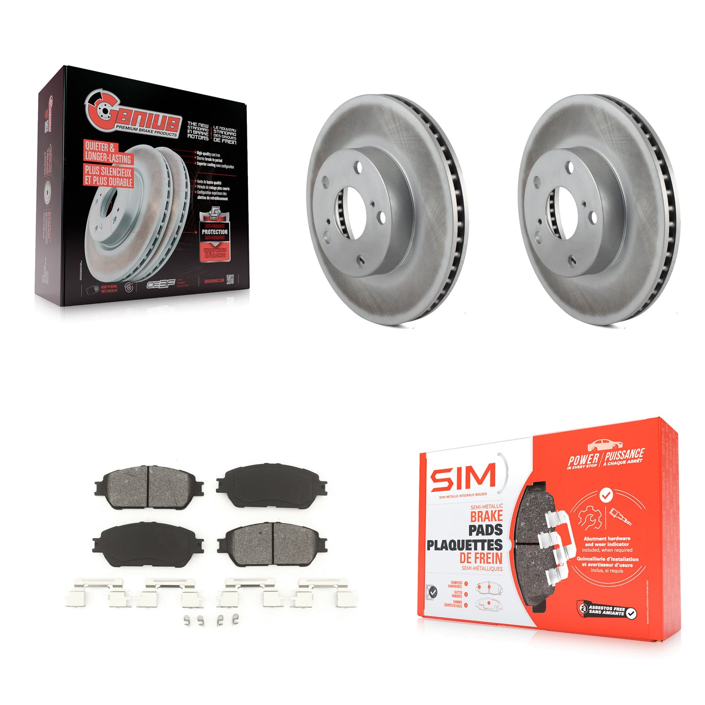 [Avant] Kit de disque (revêtu) et plaquette (semi-métallique) de frein pour 2005-2015 Toyota Tacoma avec 5 Lug Wheels KGS-100353