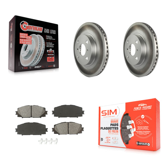 [Avant] Kit de disque (revêtu) et plaquette (semi-métallique) de frein pour Toyota Yaris Prius C Scion iQ KGS-100359