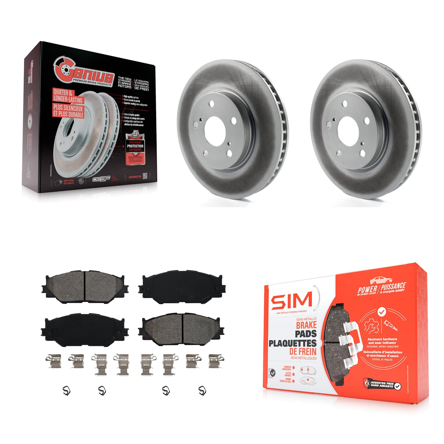 [Avant] Kit de disque (revêtu) et plaquette (semi-métallique) de frein pour Lexus IS250 KGS-100363