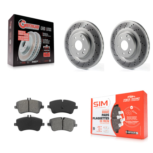 [Avant] Kit de disque (revêtu) et plaquette (semi-métallique) de frein pour Mercedes-Benz SLK280 C320 avec Sport Package KGS-100370