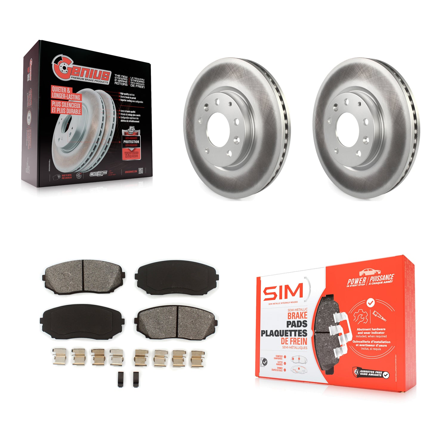 [Avant] Kit de disque (revêtu) et plaquette (semi-métallique) de frein pour Ford Edge Mazda CX-7 Lincoln MKX KGS-100371