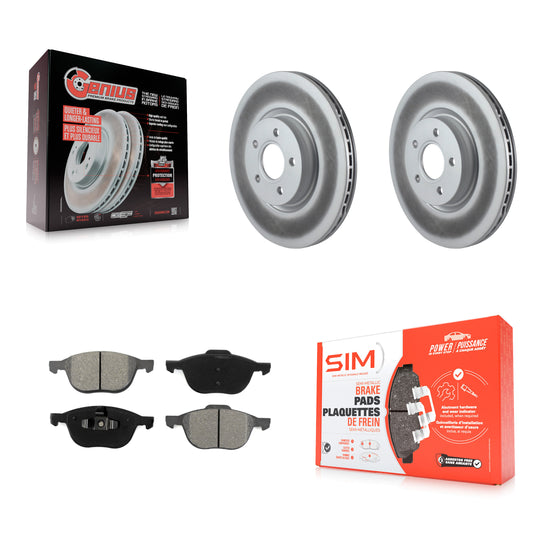 [Avant] Kit de disque (revêtu) et plaquette (semi-métallique) de frein pour 2014 Ford Connect 104.8" wheel base KGS-100375