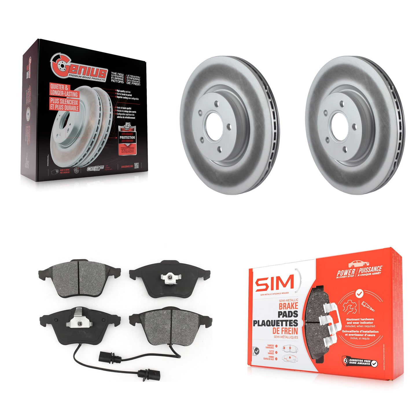 [Avant] Kit de disque (revêtu) et plaquette (semi-métallique) de frein pour Volvo S40 C70 V50 KGS-100377