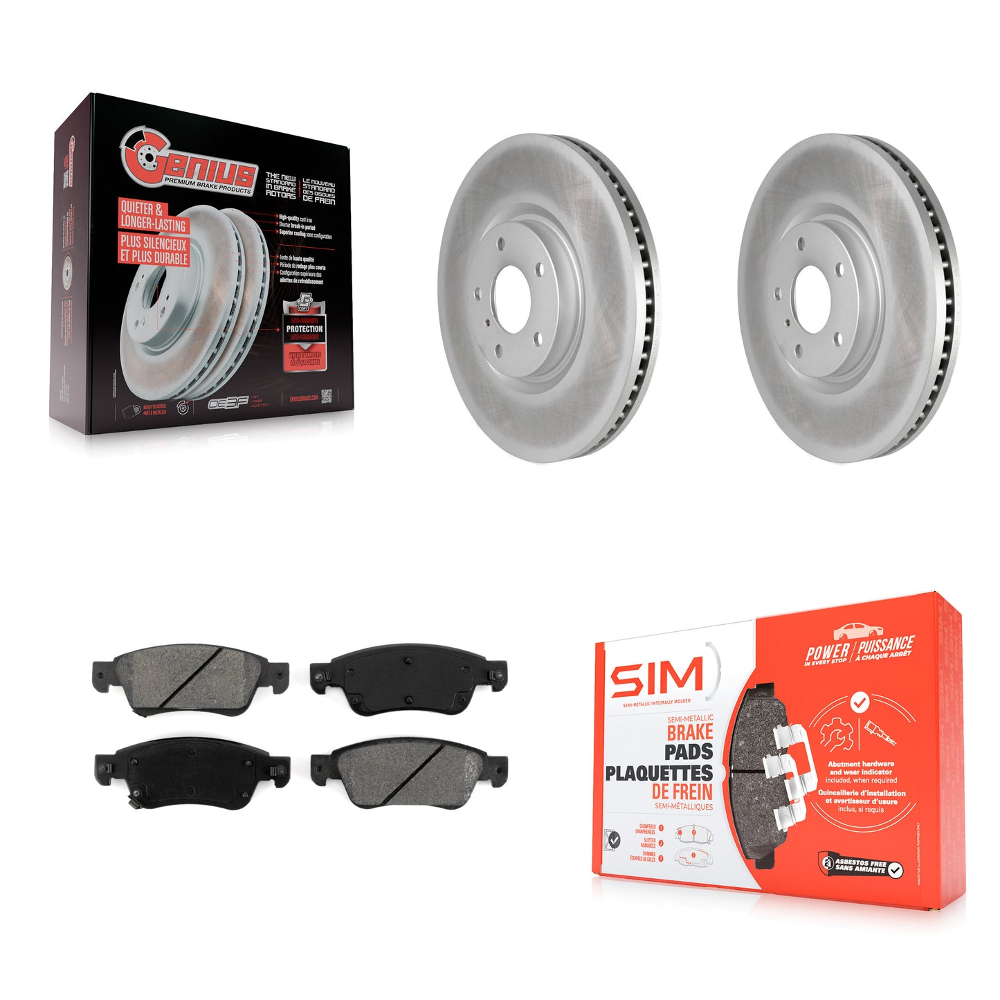 [Avant] Kit de disque (revêtu) et plaquette (semi-métallique) de frein pour INFINITI G37 G35 Q60 KGS-100383