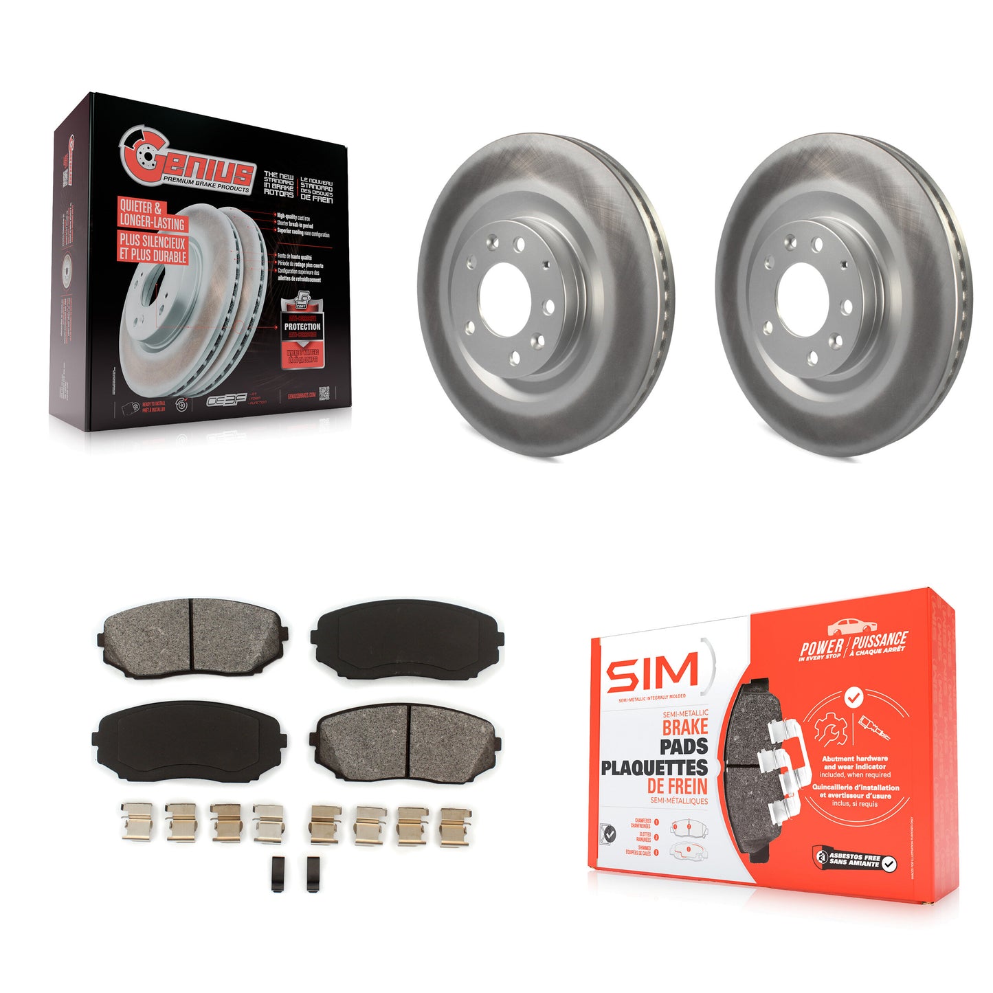 [Avant] Kit de disque (revêtu) et plaquette (semi-métallique) de frein pour 2007-2015 Mazda CX-9 KGS-100385