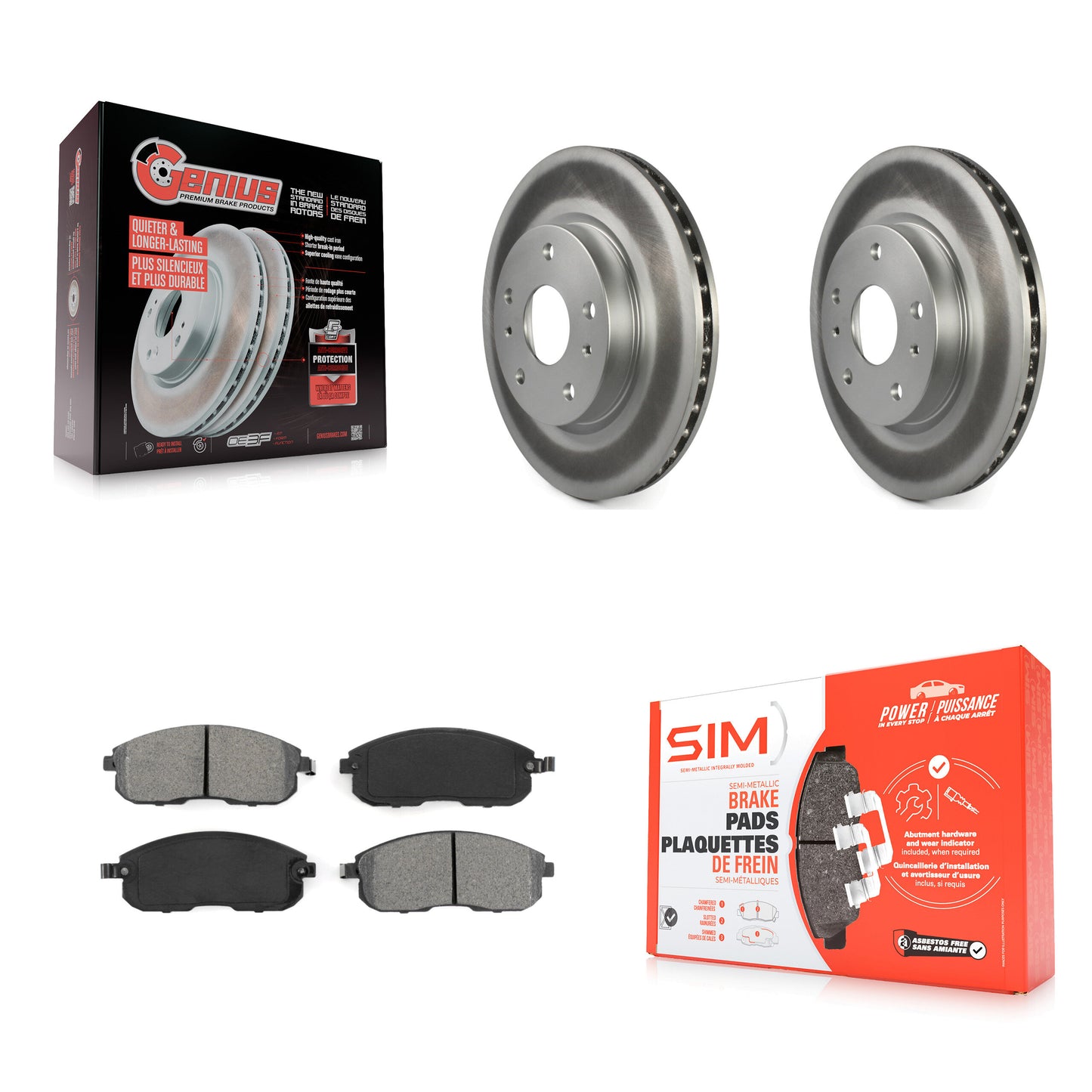 [Avant] Kit de disque (revêtu) et plaquette (semi-métallique) de frein pour Suzuki SX4 Crossover KGS-100394