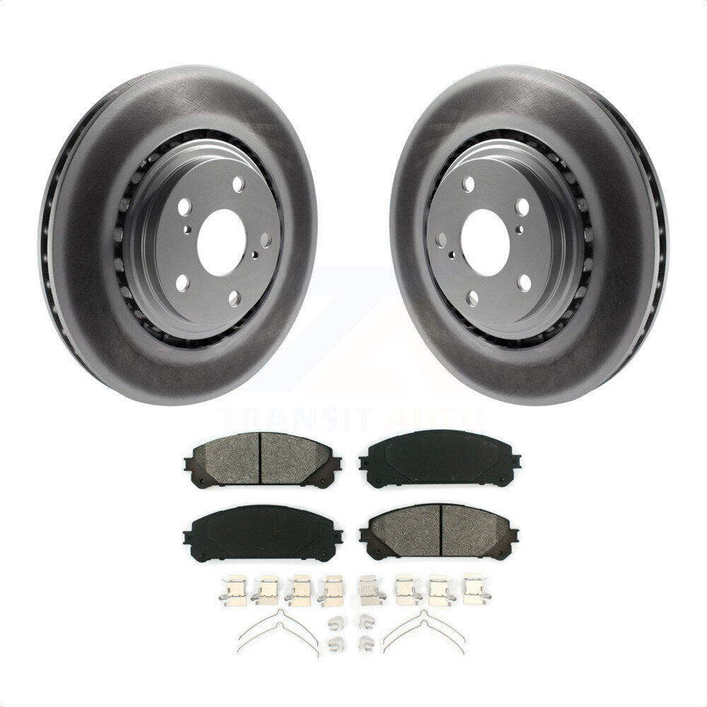 [Avant] Kit de disque (revêtu) et plaquette (semi-métallique) de frein pour Toyota Highlander Sienna Lexus RX350 NX200t NX300 RX450h NX300h KGS-100399 par Transit Auto