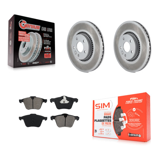 [Avant] Kit de disque (revêtu) et plaquette (semi-métallique) de frein pour Volvo S60 XC70 S80 V60 Cross Country V70 KGS-100403