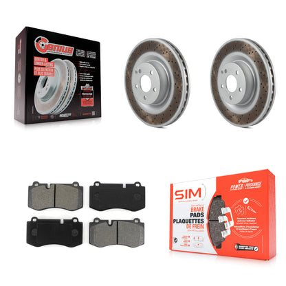 [Avant] Kit de disque (revêtu) et plaquette (semi-métallique) de frein pour Mercedes-Benz S550 SL550 CL550 S600 S400 S350 CL600 S450 KGS-100425