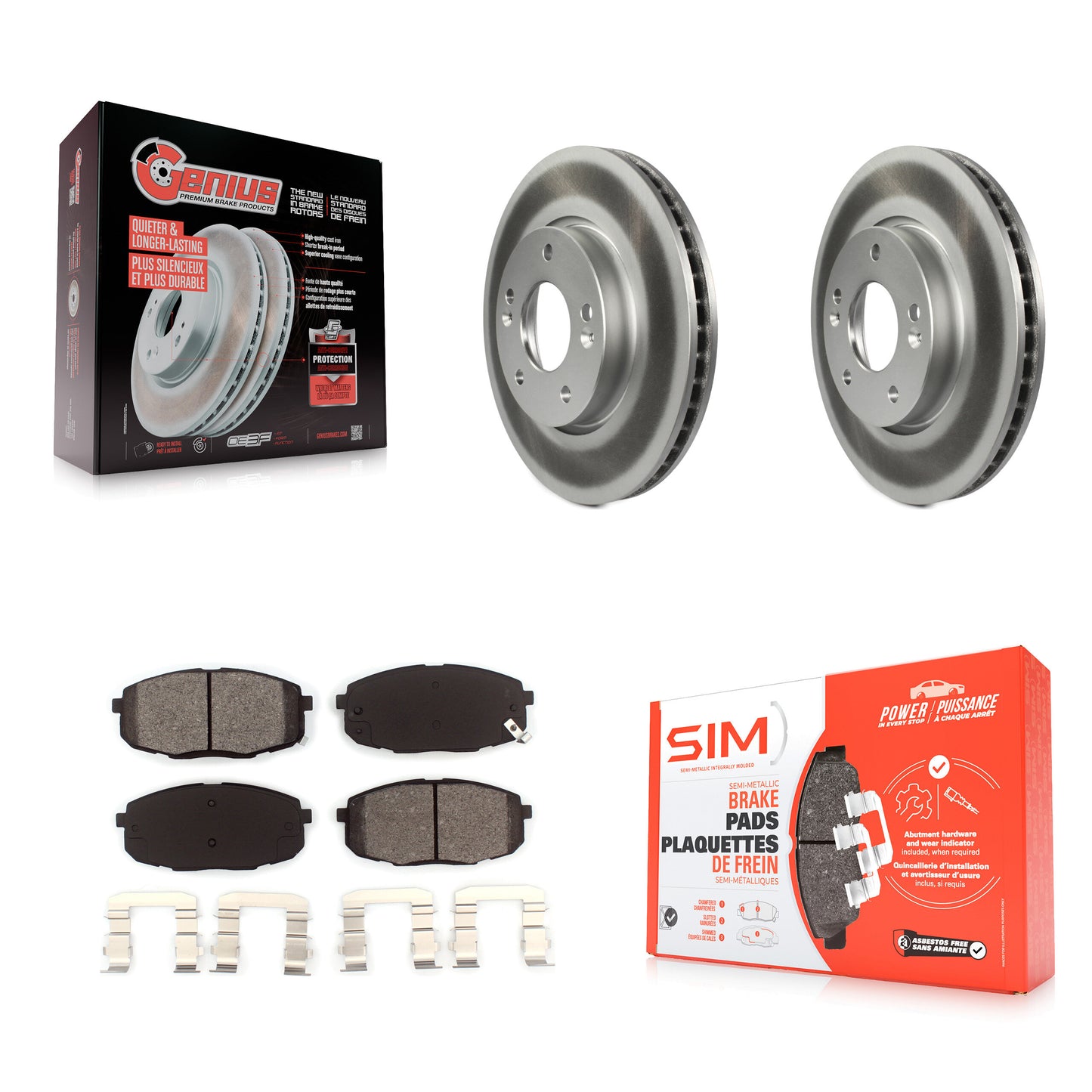 [Avant] Kit de disque (revêtu) et plaquette (semi-métallique) de frein pour Kia Forte Koup Forte5 KGS-100427
