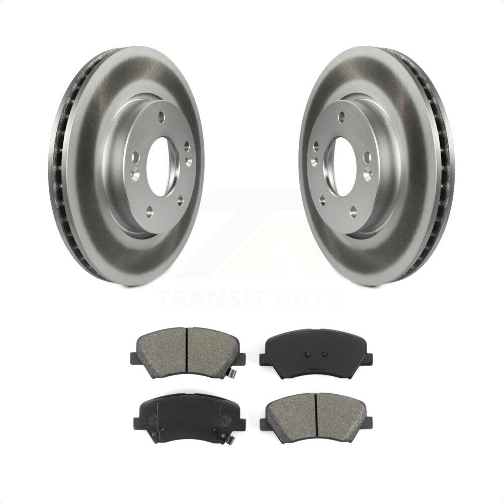 [Avant] Kit de disque (revêtu) et plaquette (semi-métallique) de frein pour 2014 Kia Forte5 EX KGS-100428 par Transit Auto
