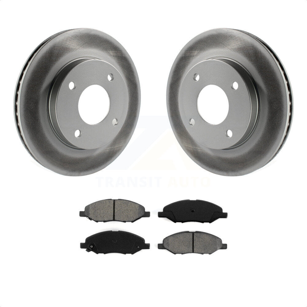 [Avant] Kit de disque (revêtu) et plaquette (semi-métallique) de frein pour 2009-2011 Nissan Versa 1.6L KGS-100430 par Transit Auto