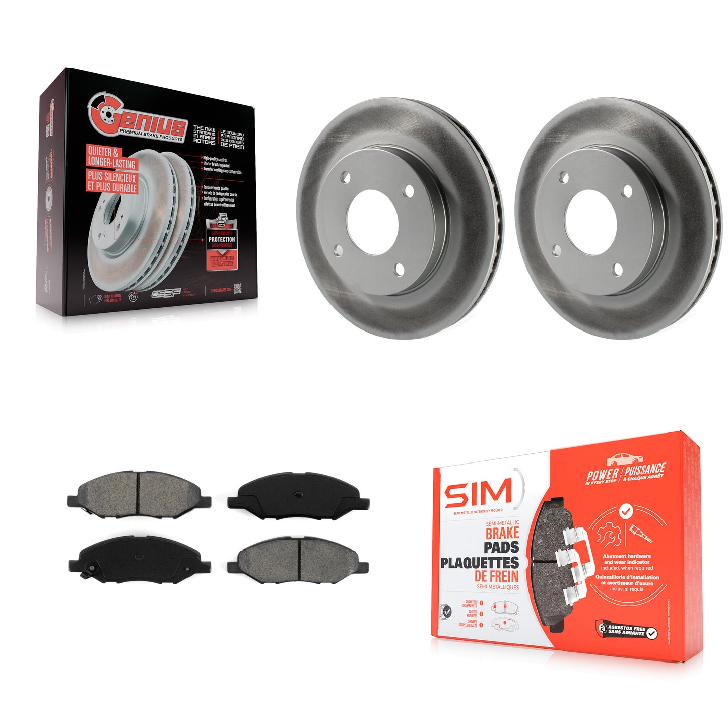 [Avant] Kit de disque (revêtu) et plaquette (semi-métallique) de frein pour 2009-2011 Nissan Versa 1.6L KGS-100430