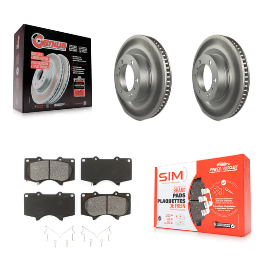 [Avant] Kit de disque (revêtu) et plaquette (semi-métallique) de frein pour 2010-2023 Toyota 4Runner Lexus GX460 KGS-100435