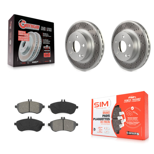[Avant] Kit de disque (revêtu) et plaquette (semi-métallique) de frein pour Mercedes-Benz C300 C250 C230 KGS-100438