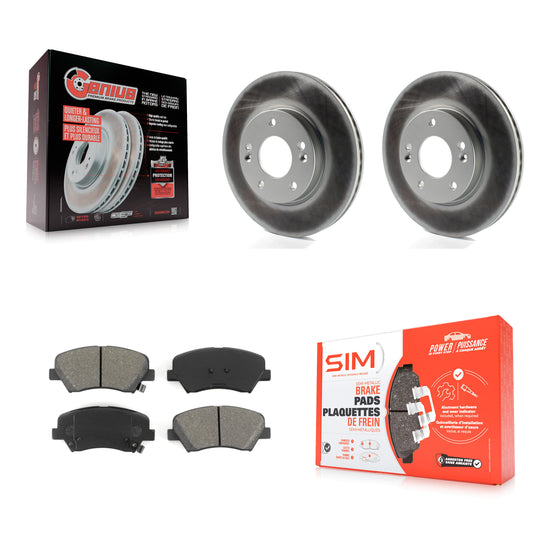 [Avant] Kit de disque (revêtu) et plaquette (semi-métallique) de frein pour Hyundai Elantra Kia Forte Veloster GT Forte5 Coupe Koup KGS-100451