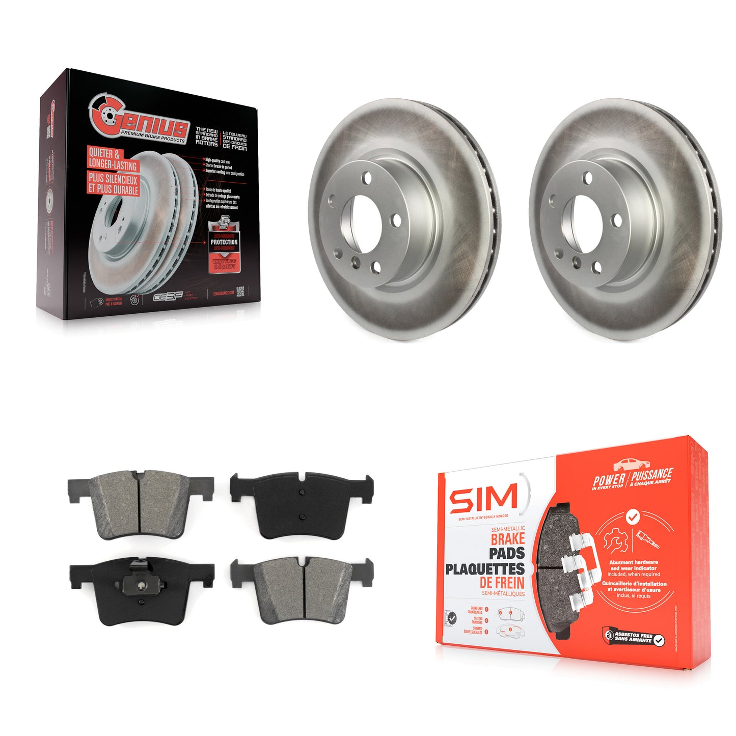 [Avant] Kit de disque (revêtu) et plaquette (semi-métallique) de frein pour BMW X3 X4 KGS-100456