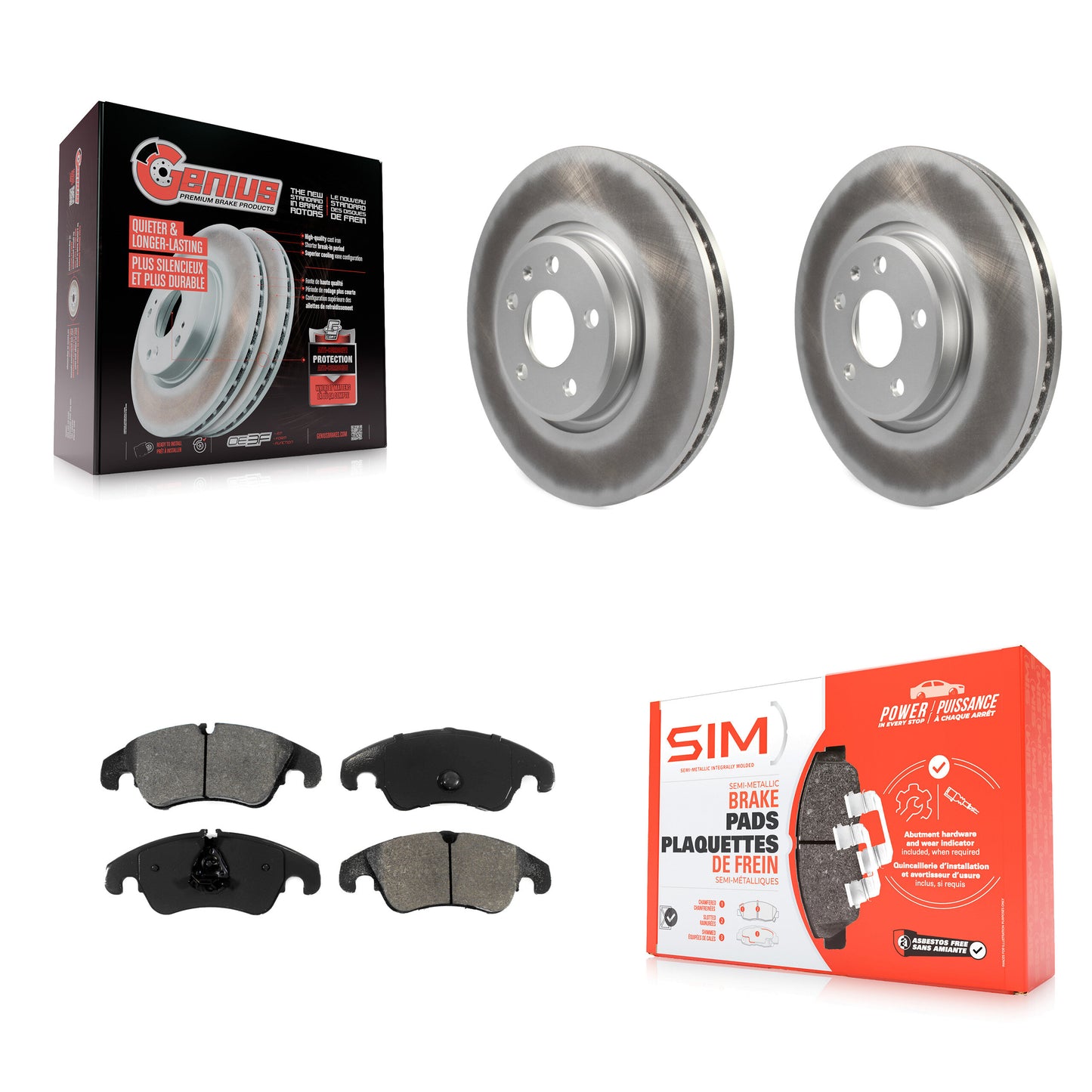 [Avant] Kit de disque (revêtu) et plaquette (semi-métallique) de frein pour Audi A4 Q5 A5 Quattro A7 allroad A6 S5 KGS-100461