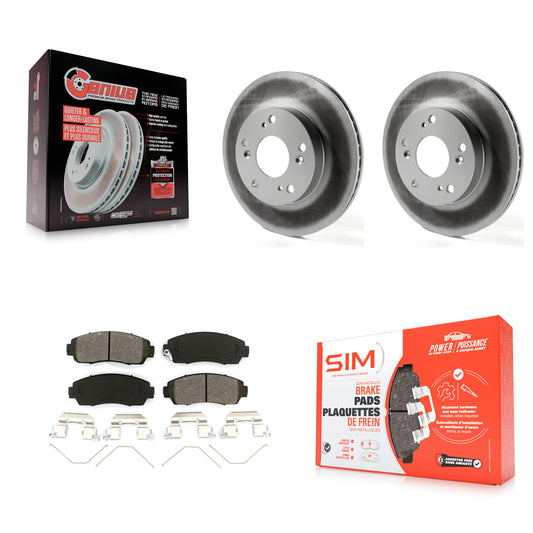 [Avant] Kit de disque (revêtu) et plaquette (semi-métallique) de frein pour 2015 Honda Civic LX SE avec Manual transmission KGS-100463