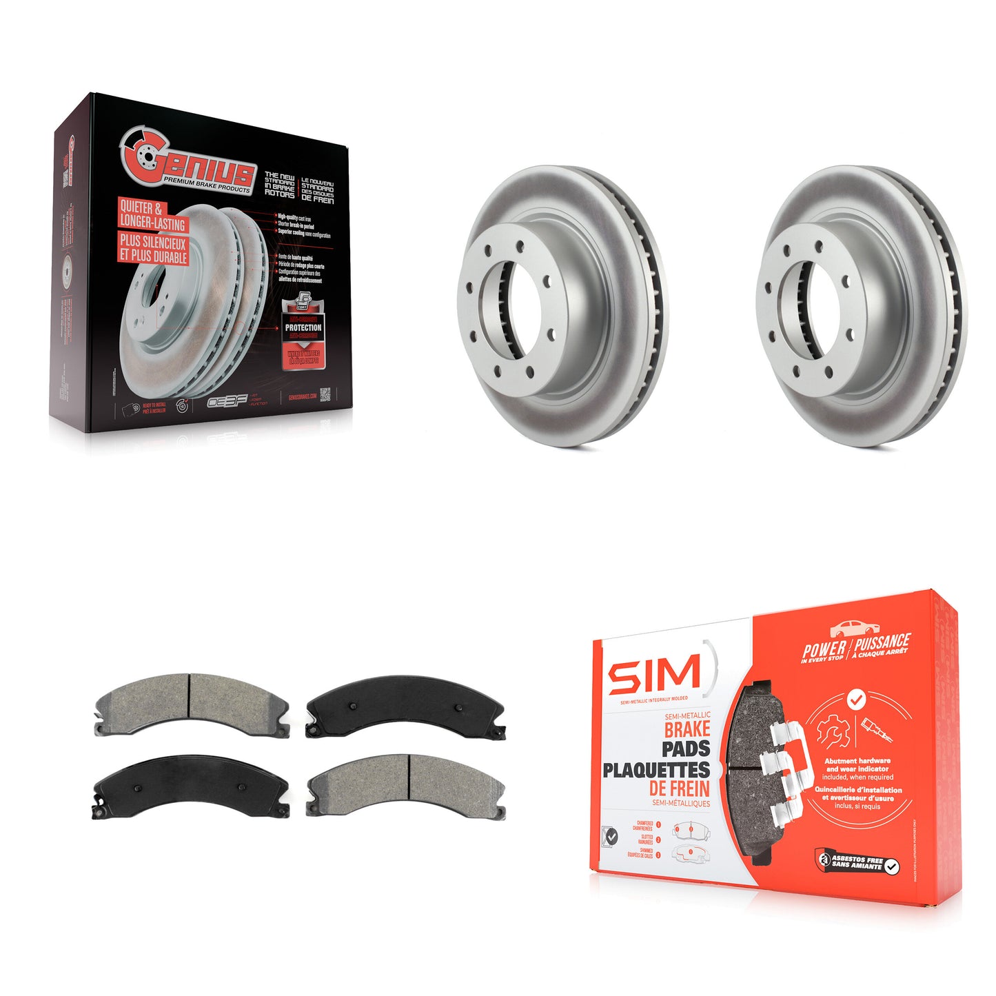 [Avant] Kit de disque (revêtu) et plaquette (semi-métallique) de frein pour 2012-2021 Nissan NV2500 NV3500 NV1500 KGS-100467