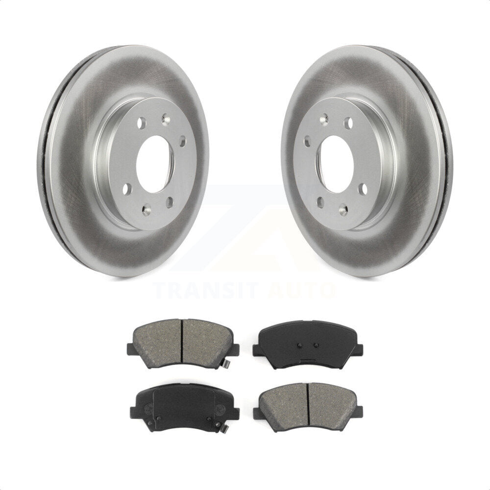 [Avant] Kit de disque (revêtu) et plaquette (semi-métallique) de frein pour Hyundai Accent Kia Rio KGS-100468 par Transit Auto