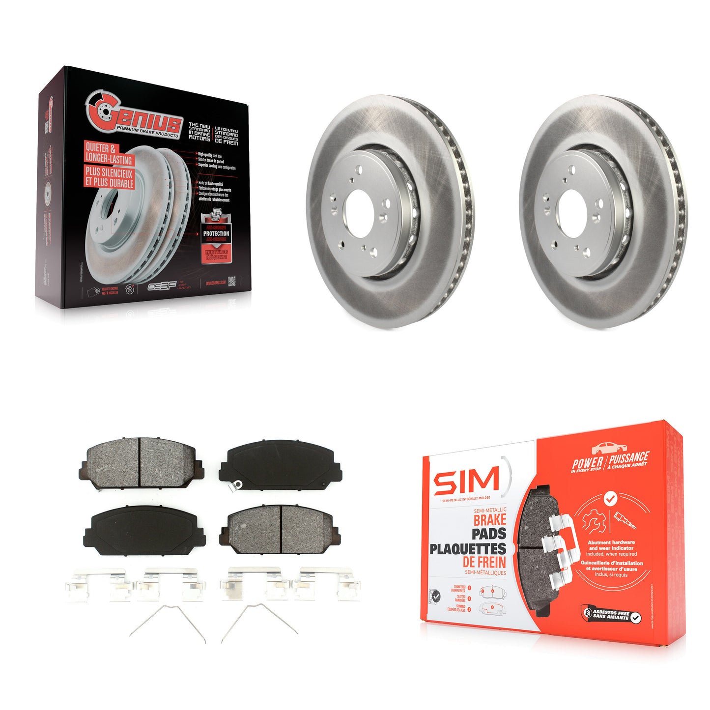 [Avant] Kit de disque (revêtu) et plaquette (semi-métallique) de frein pour Acura RDX ILX KGS-100479
