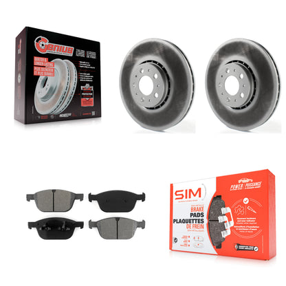 [Avant] Kit de disque (revêtu) et plaquette (semi-métallique) de frein pour 2003-2014 Volvo XC90 avec 328mm Diameter Rotor KGS-100483