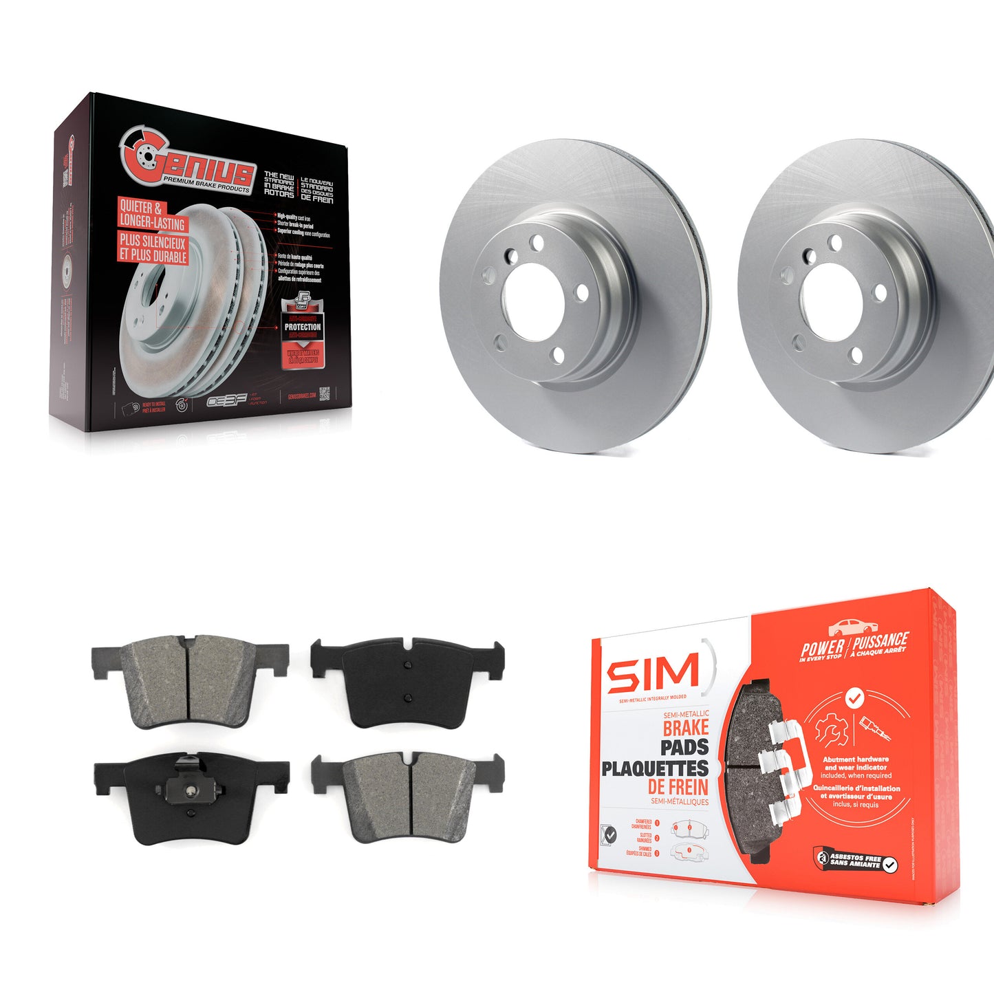 [Avant] Kit de disque (revêtu) et plaquette (semi-métallique) de frein pour BMW 328i xDrive 428i Gran Coupe 228i 330e KGS-100490
