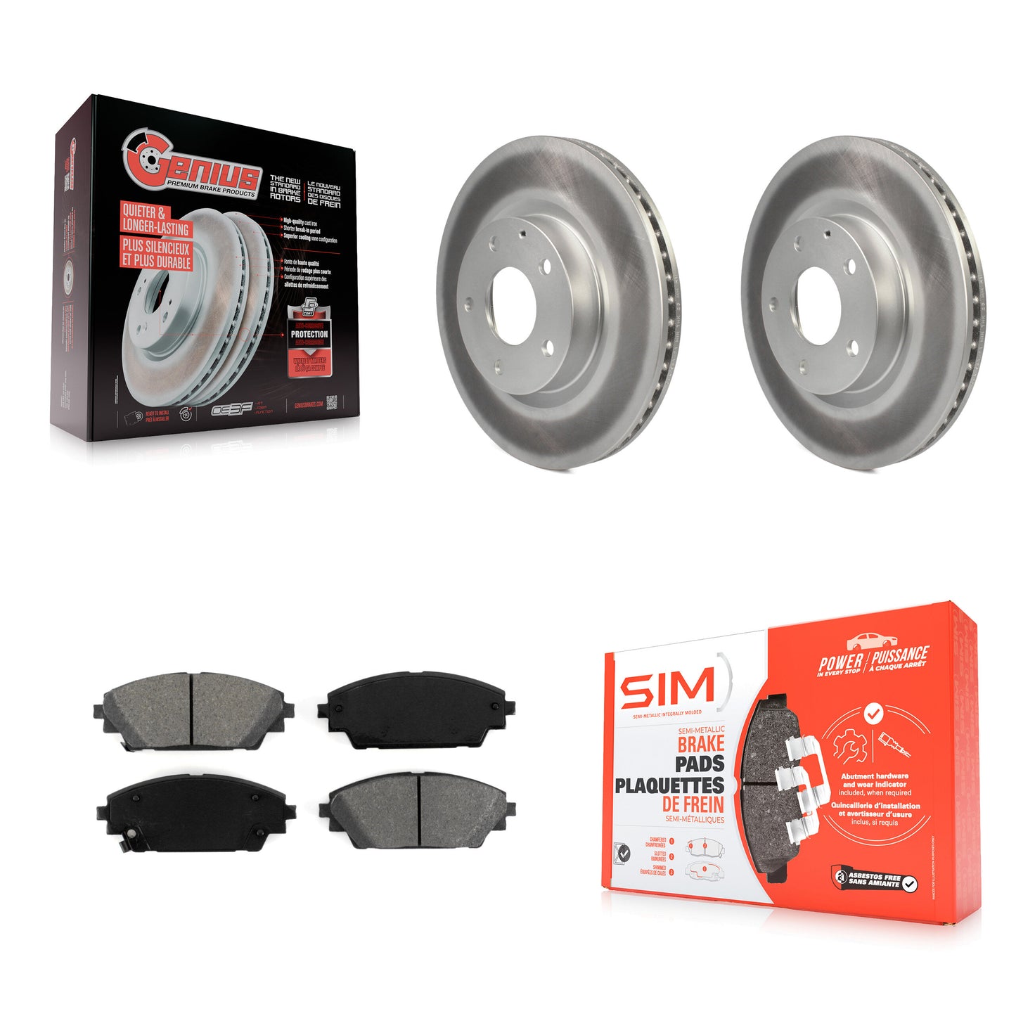 [Avant] Kit de disque (revêtu) et plaquette (semi-métallique) de frein pour Mazda 3 CX-3 Sport KGS-100493