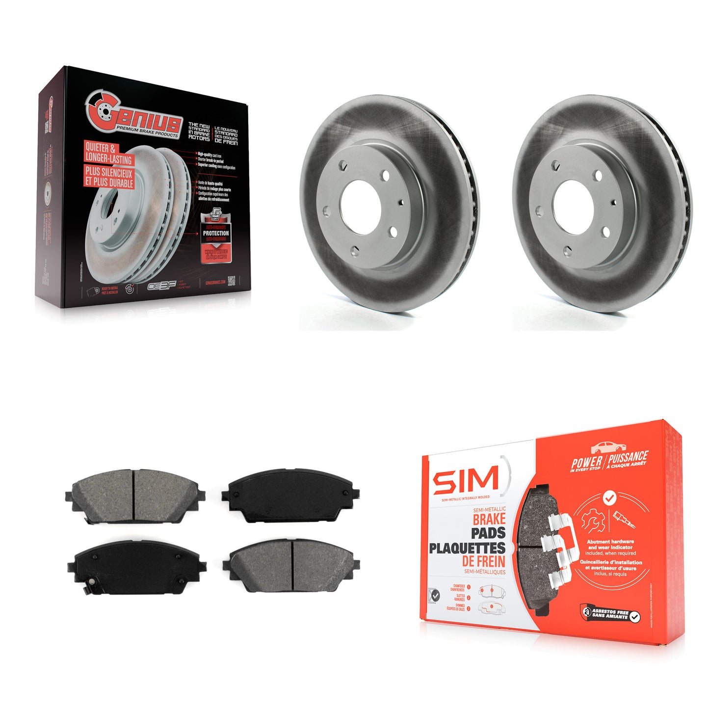 [Avant] Kit de disque (revêtu) et plaquette (semi-métallique) de frein pour 2016-2021 Mazda CX-3 FWD KGS-100496