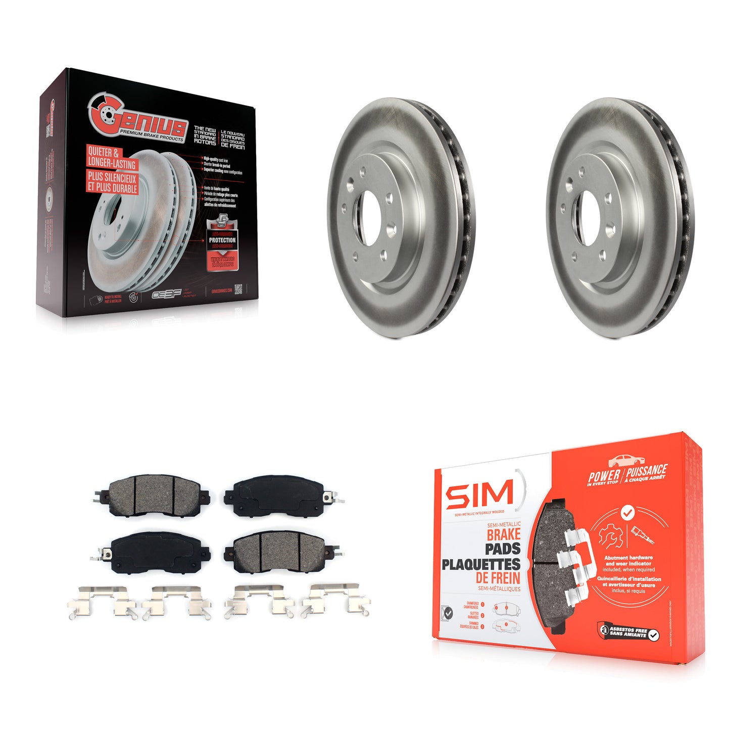[Avant] Kit de disque (revêtu) et plaquette (semi-métallique) de frein pour Nissan LEAF KGS-100500
