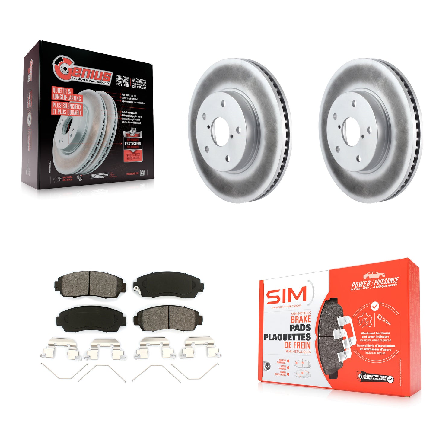 [Avant] Kit de disque (revêtu) et plaquette (semi-métallique) de frein pour 2016-2019 Subaru Legacy 2.5L KGS-100506