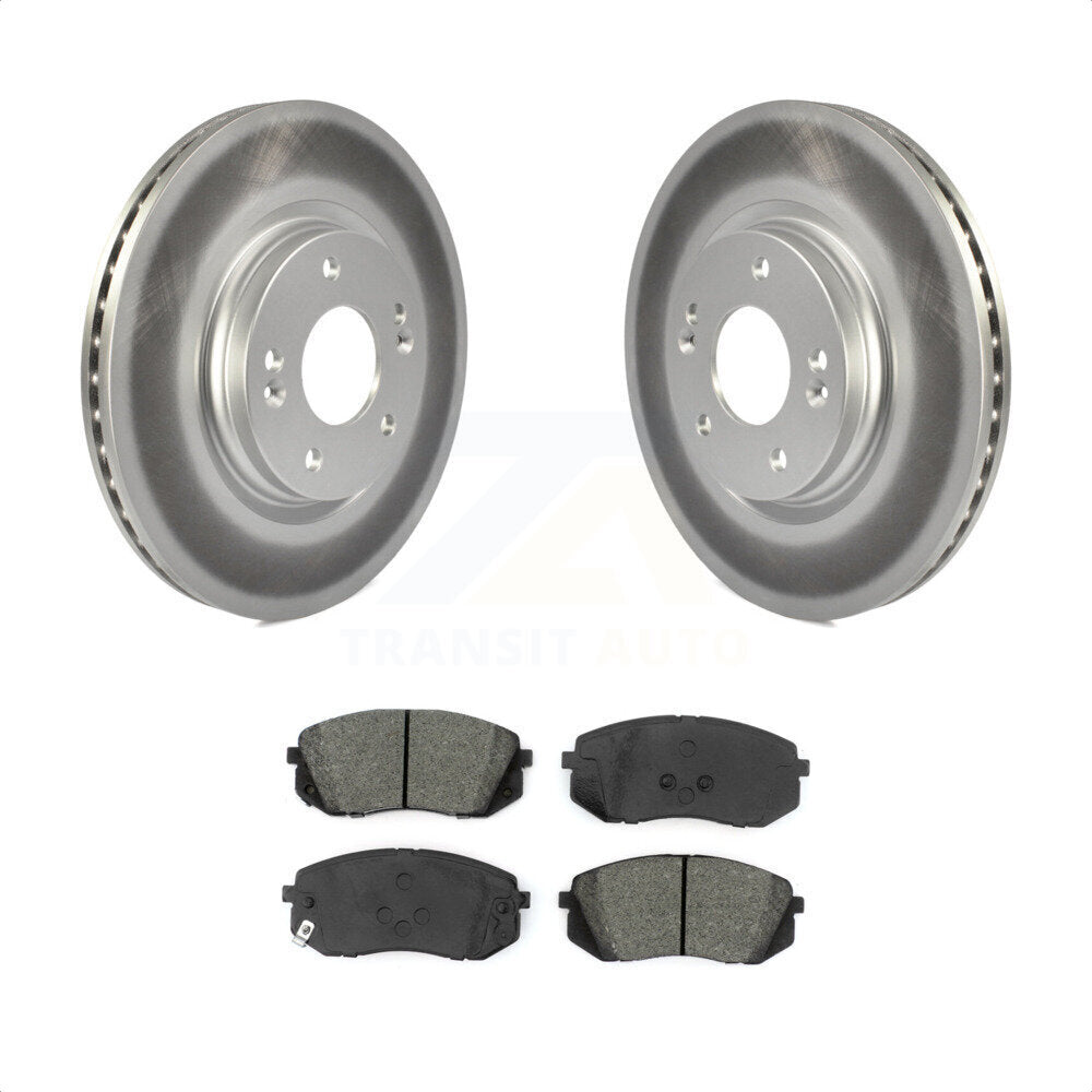 [Avant] Kit de disque (revêtu) et plaquette (semi-métallique) de frein pour 2015 Hyundai Sonata GAS engine avec Manual Parking KGS-100507 par Transit Auto