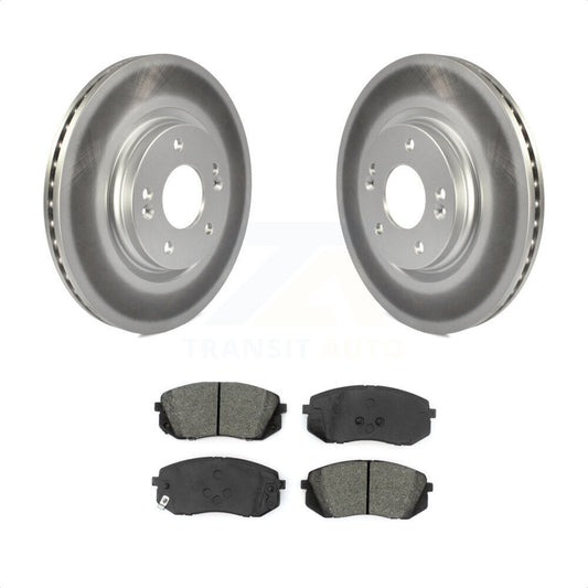 [Avant] Kit de disque (revêtu) et plaquette (semi-métallique) de frein pour 2015 Hyundai Sonata GAS engine avec Manual Parking KGS-100507 par Transit Auto