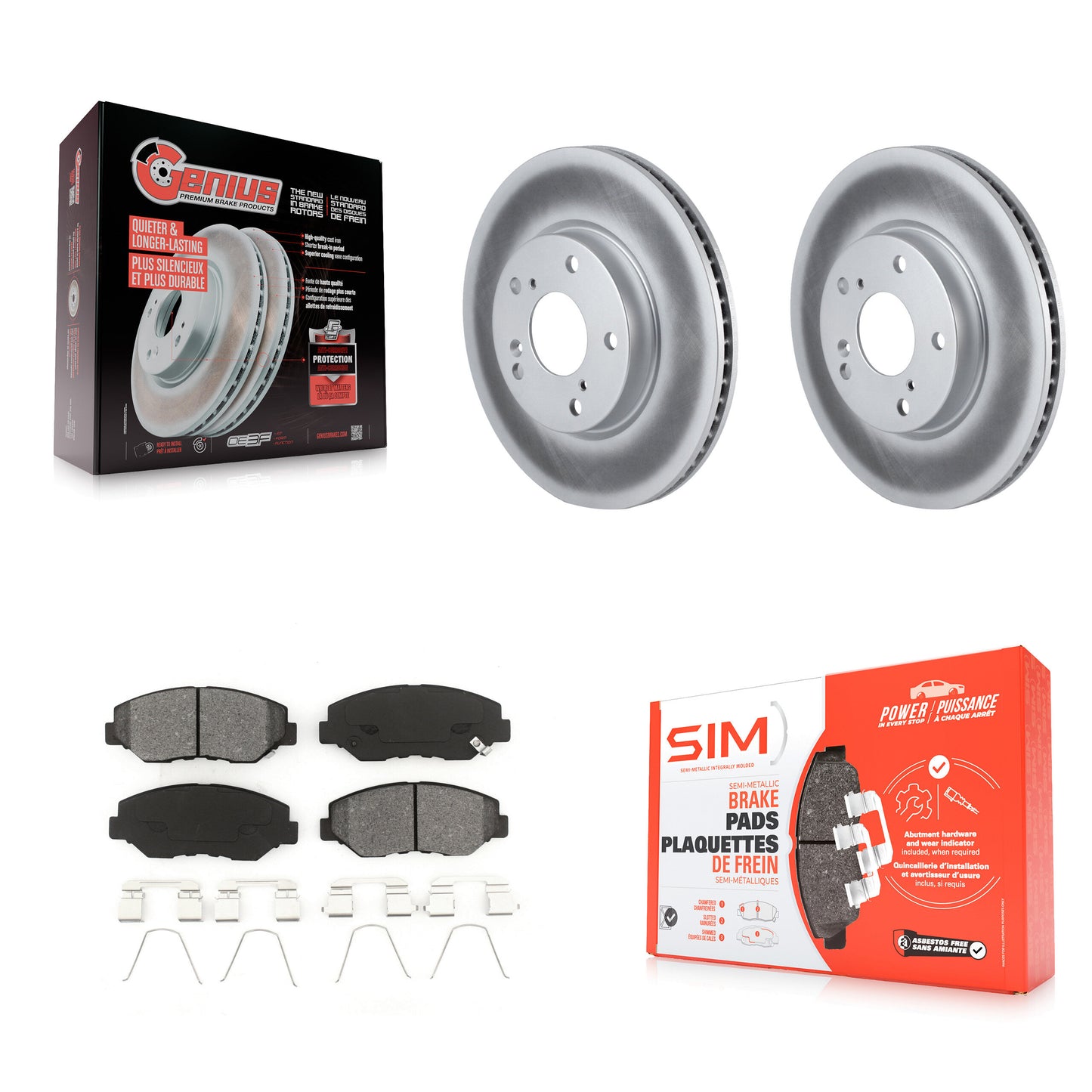 [Avant] Kit de disque (revêtu) et plaquette (semi-métallique) de frein pour Honda Civic KGS-100510