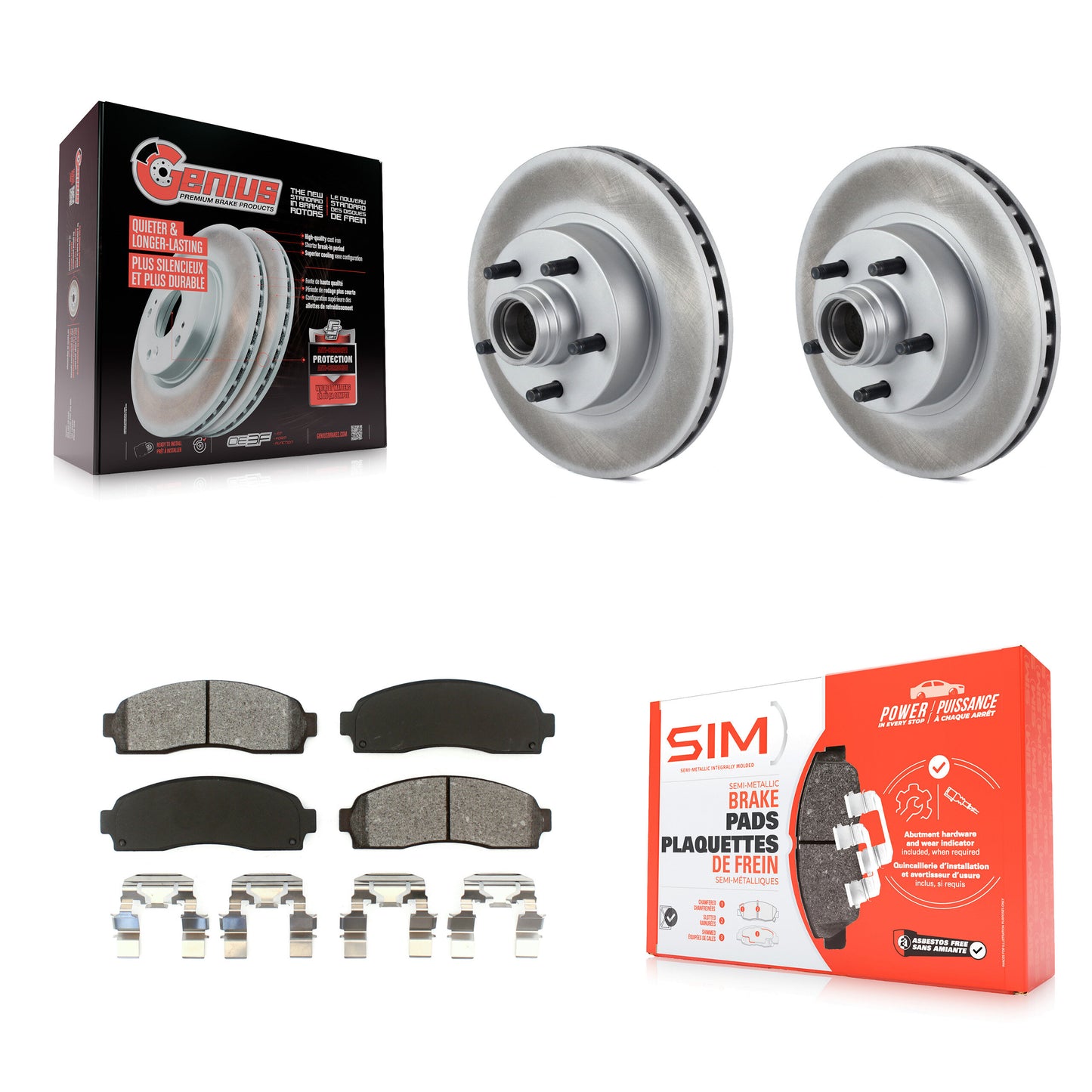 [Avant] Kit de disque (revêtu) et plaquette (semi-métallique) de frein pour Ford Ranger Mazda B2300 B3000 B4000 KGS-100523