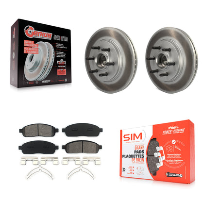 [Avant] Kit de disque (revêtu) et plaquette (semi-métallique) de frein pour Ford F-150 Lincoln Mark LT avec 6 Lug Wheels RWD KGS-100527