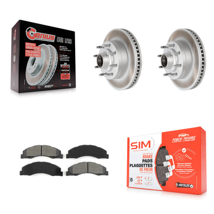 [Avant] Kit de disque (revêtu) et plaquette (semi-métallique) de frein pour Ford E-350 Super Duty E-250 E-150 E-450 Econoline KGS-100532