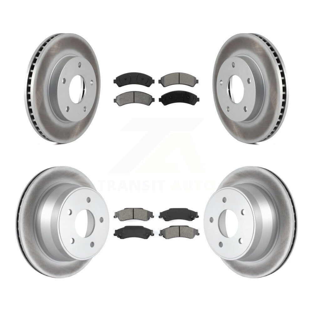 [Avant + Arrière] Kit de disque (revêtu) et plaquette (semi-métallique) de frein pour Chevrolet S10 Blazer GMC Sonoma Jimmy Oldsmobile Bravada Isuzu Hombre KGS-100536