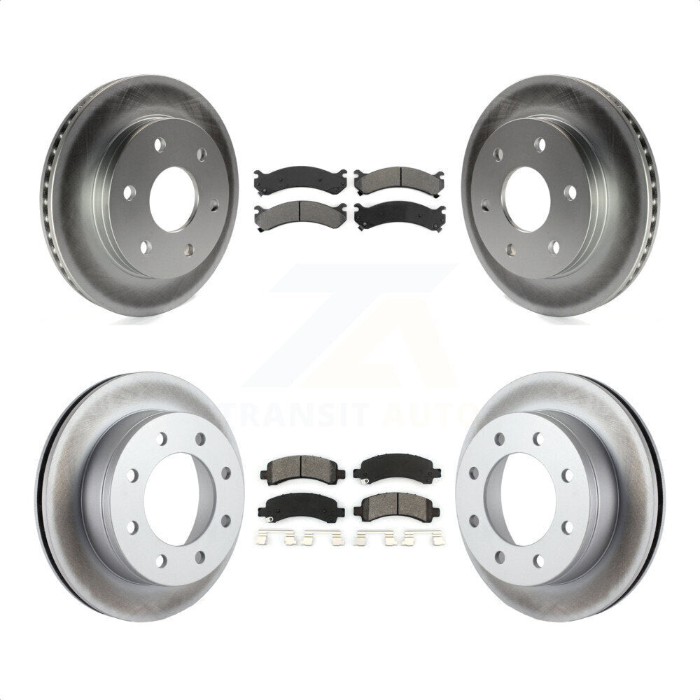 [Avant + Arrière] Kit de disque (revêtu) et plaquette (semi-métallique) de frein pour 2006 Chevrolet Express 2500 GAS engine avec 6 Lug Wheels KGS-100539 par Transit Auto