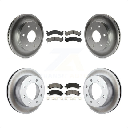 [Avant + Arrière] Kit de disque (revêtu) et plaquette (semi-métallique) de frein pour 2006 Chevrolet Express 2500 GAS engine avec 6 Lug Wheels KGS-100539 par Transit Auto
