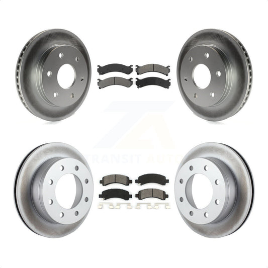 [Avant + Arrière] Kit de disque (revêtu) et plaquette (semi-métallique) de frein pour 2006 Chevrolet Express 2500 GAS engine avec 6 Lug Wheels KGS-100539 par Transit Auto