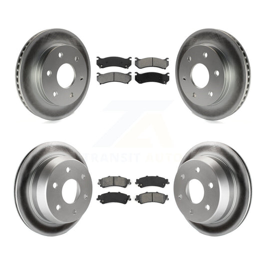 [Avant + Arrière] Kit de disque (revêtu) et plaquette (semi-métallique) de frein pour Chevrolet Silverado 1500 GMC Sierra Classic Suburban Tahoe Astro Yukon XL Safari KGS-100540