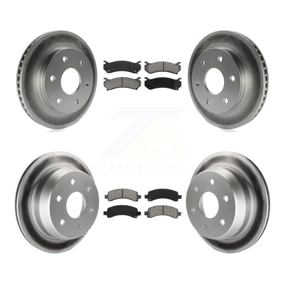 [Avant + Arrière] Kit de disque (revêtu) et plaquette (semi-métallique) de frein pour 2002 Chevrolet Avalanche 1500 avec Single Piston Caliper KGS-100542