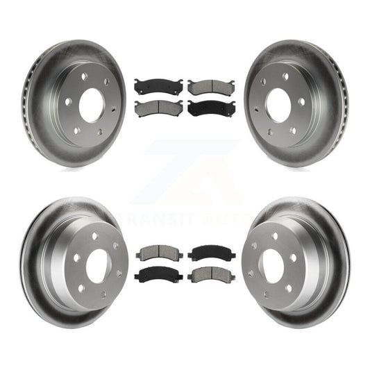 [Avant + Arrière] Kit de disque (revêtu) et plaquette (semi-métallique) de frein pour 2002 Chevrolet Avalanche 1500 avec Single Piston Caliper KGS-100542
