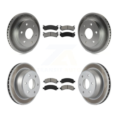 [Avant + Arrière] Kit de disque (revêtu) et plaquette (semi-métallique) de frein pour Chevrolet Tahoe GMC Suburban 1500 Yukon Avalanche XL Cadillac Escalade Express Savana KGS-100545