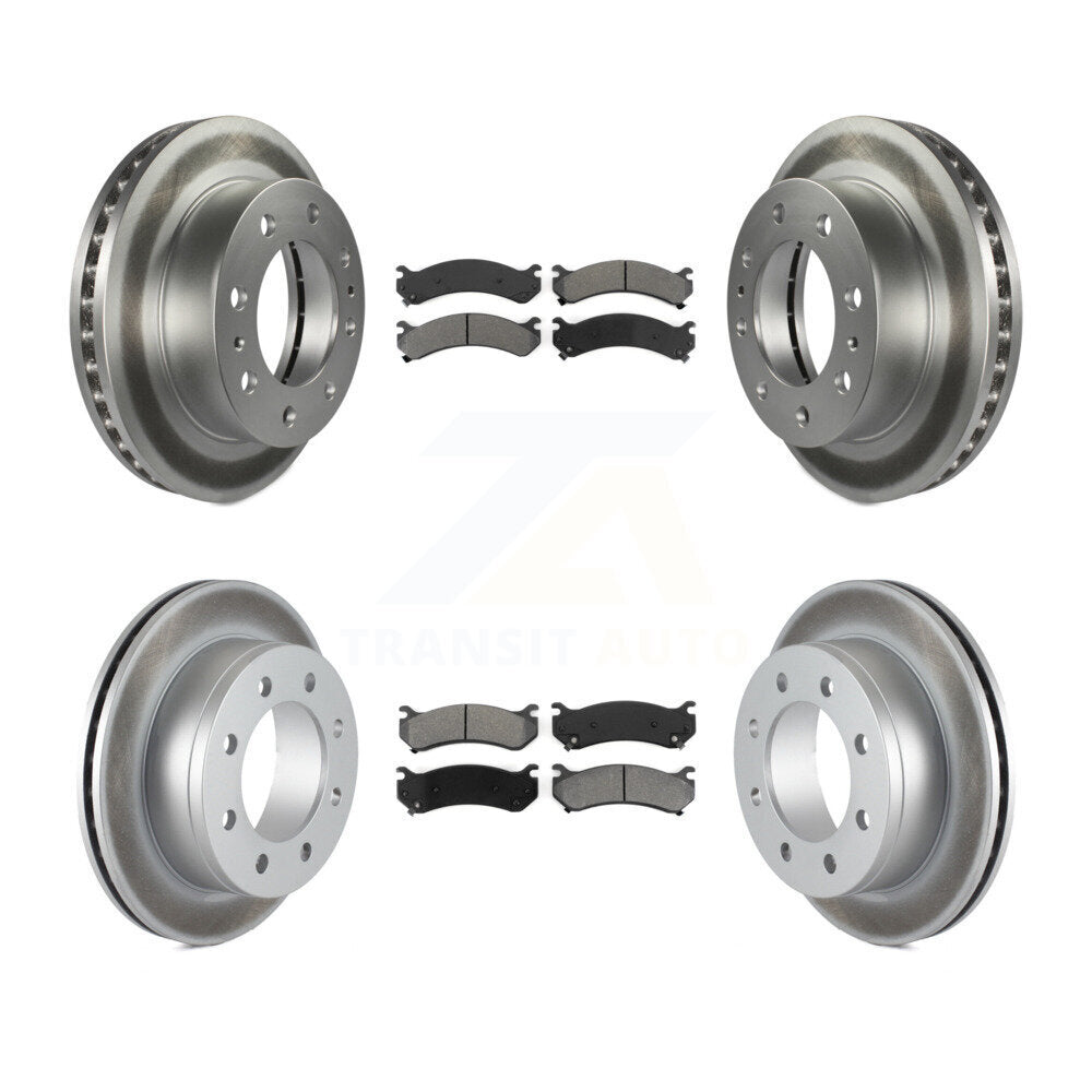 [Avant + Arrière] Kit de disque (revêtu) et plaquette (semi-métallique) de frein pour Chevrolet Silverado 2500 HD GMC Sierra 3500 Classic Suburban Yukon XL Avalanche KGS-100548