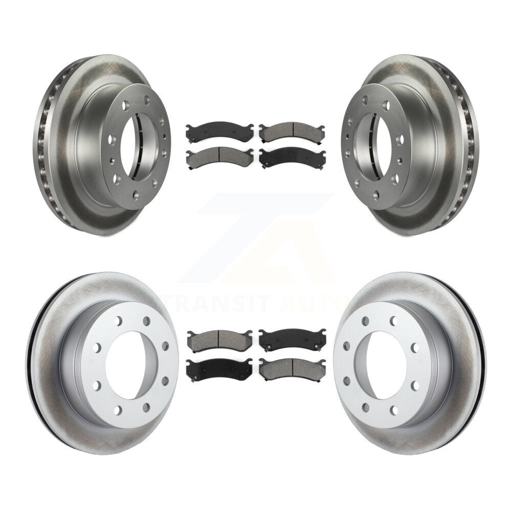 [Avant + Arrière] Kit de disque (revêtu) et plaquette (semi-métallique) de frein pour Chevrolet Silverado 2500 HD GMC Sierra Hummer H2 1500 Suburban Yukon XL Avalanche Classic KGS-100550
