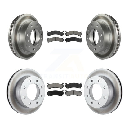[Avant + Arrière] Kit de disque (revêtu) et plaquette (semi-métallique) de frein pour Chevrolet Silverado 2500 HD GMC Sierra Hummer H2 1500 Suburban Yukon XL Avalanche Classic KGS-100550